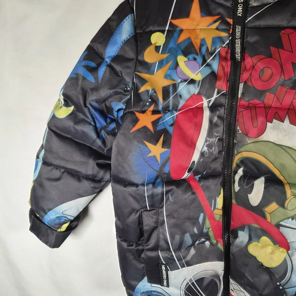 Looney Tunes Members Only Jacket 3T Toddler Puffer‎ Hooded Bugs Bunny Cartoon...